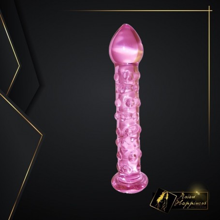 Dotted Purple Glass Dildo GD-006