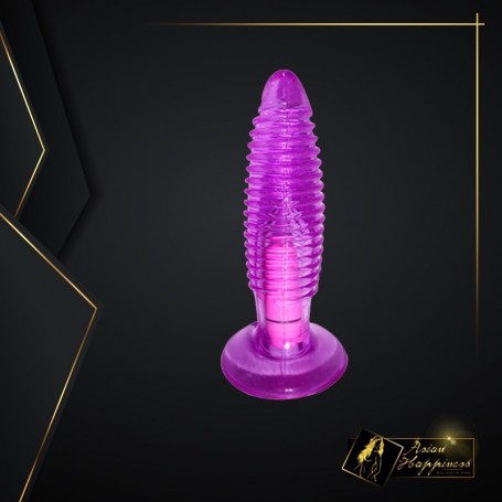 Purple Jelly Anal Vibrating Butt Plug With Suction Cup AD-024