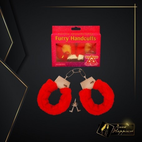 Fetish Fantasy Beginner's Furry Cuffs in Red BDSM-004