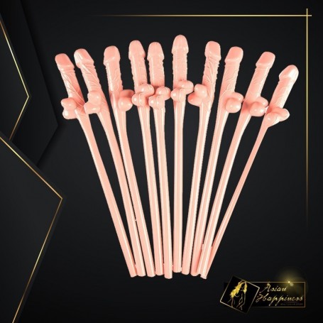 Pack of Ten Willy Straws Blow me KP-001